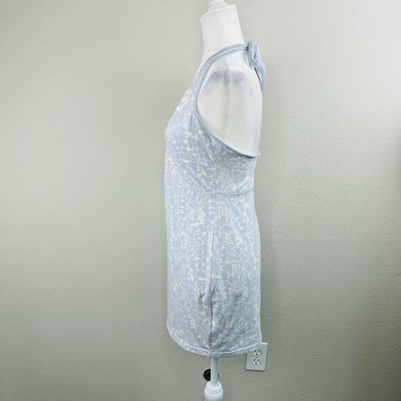 PUMA Casual Sporty Blue White Floral Halter V-Neck Mini Dress Large/XL - Picture 8 of 12